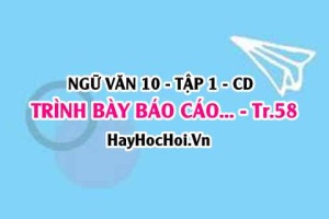 Soạn bài Trình bày báo cáo kết quả nghiên cứu về một vấn đề trang 58 lớp 10 Cánh Diều tập 1